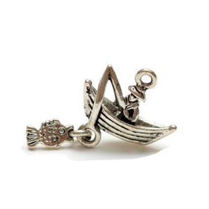 Zawieszka metalowa Charms ScrapBerry's Rybak, 19mm